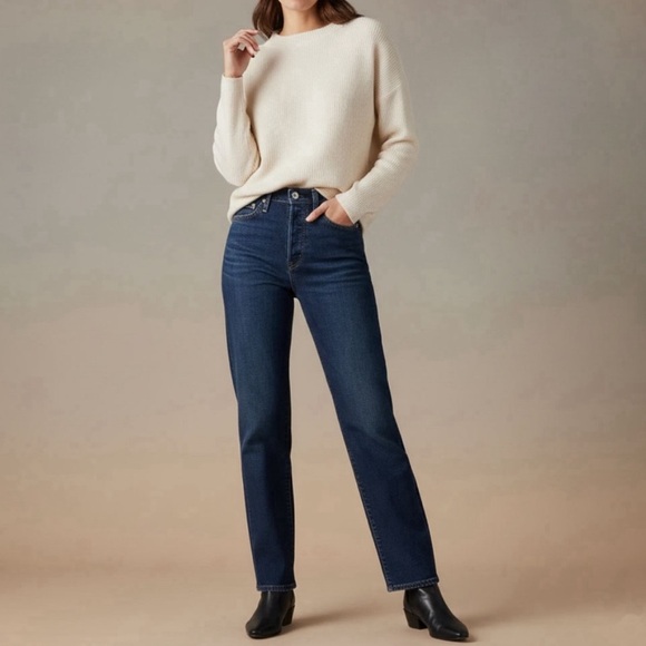 Levi's Dark Blue Straight Leg Women's Jeans - Picture 3 of 5